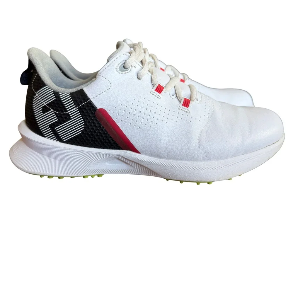 FootJoy Fuel Golf Shoes Mens 5 White Black Red Spikeless 45034 Stratolite